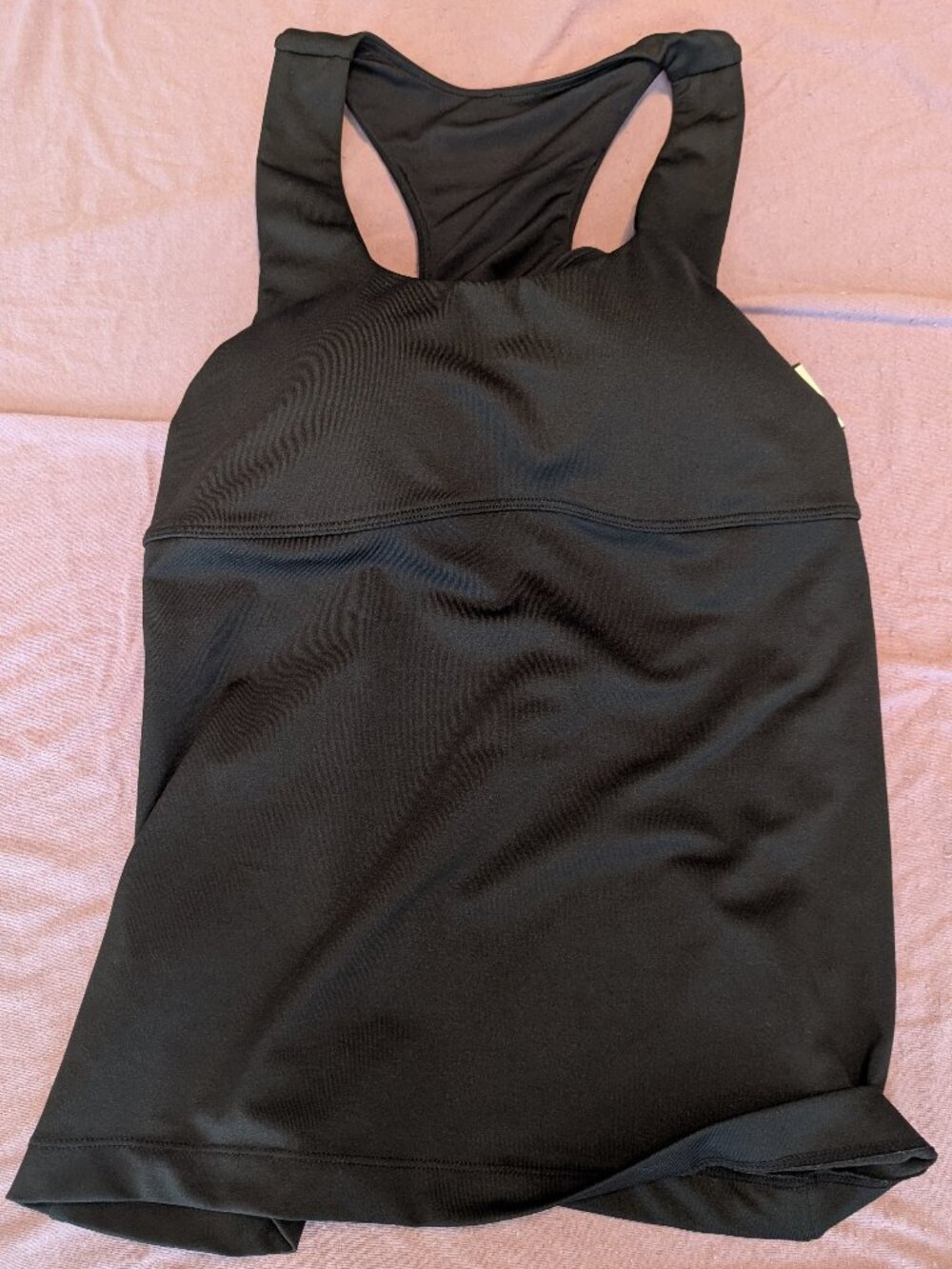 Athleta Racerback Black Sleeveless Athletic Top with built in shelf bra